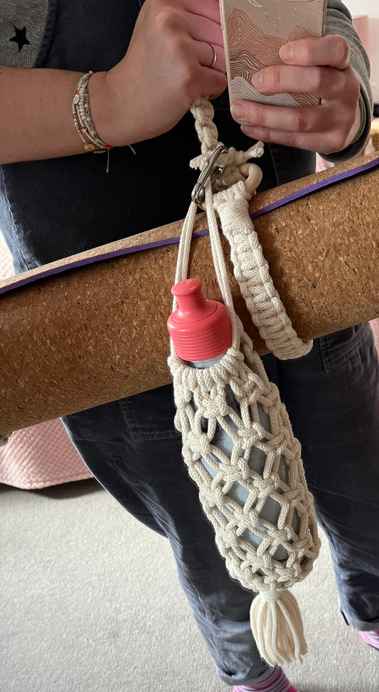 Yoga mat strap and bottle holder combo